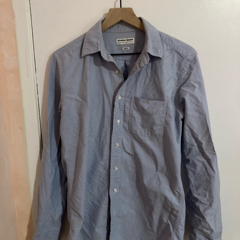 American Apparel Light Blue Casual Button-Down Shirt